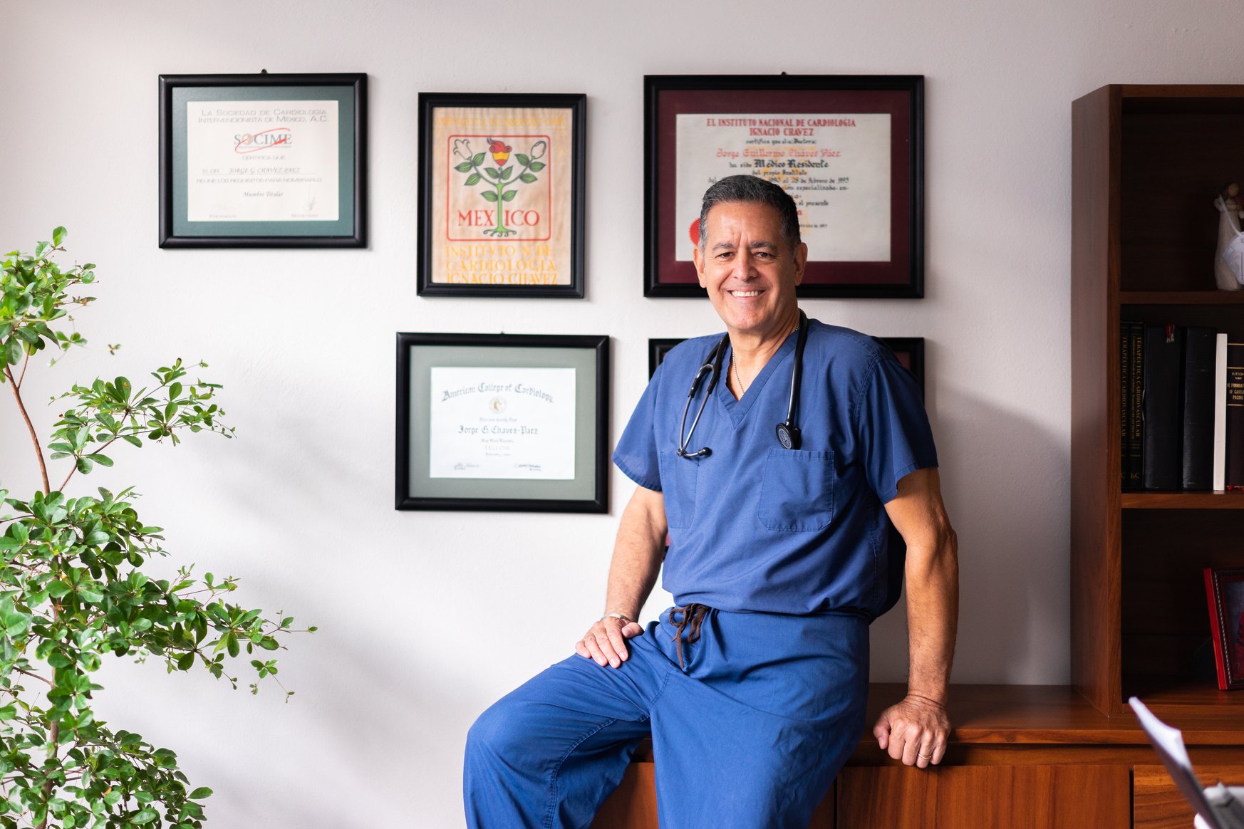 A Doctor Wearing Blue Scrub Suit